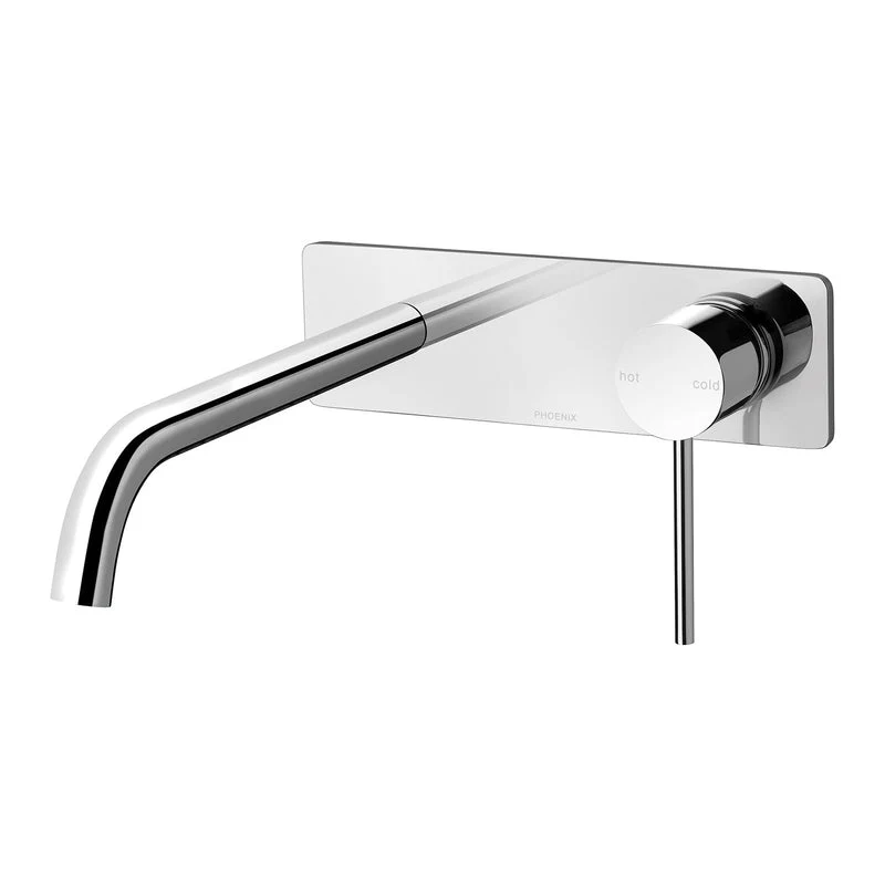 Phoenix Vivid Slimline Wall Bath Mixer Set 230mm Curved - Chrome