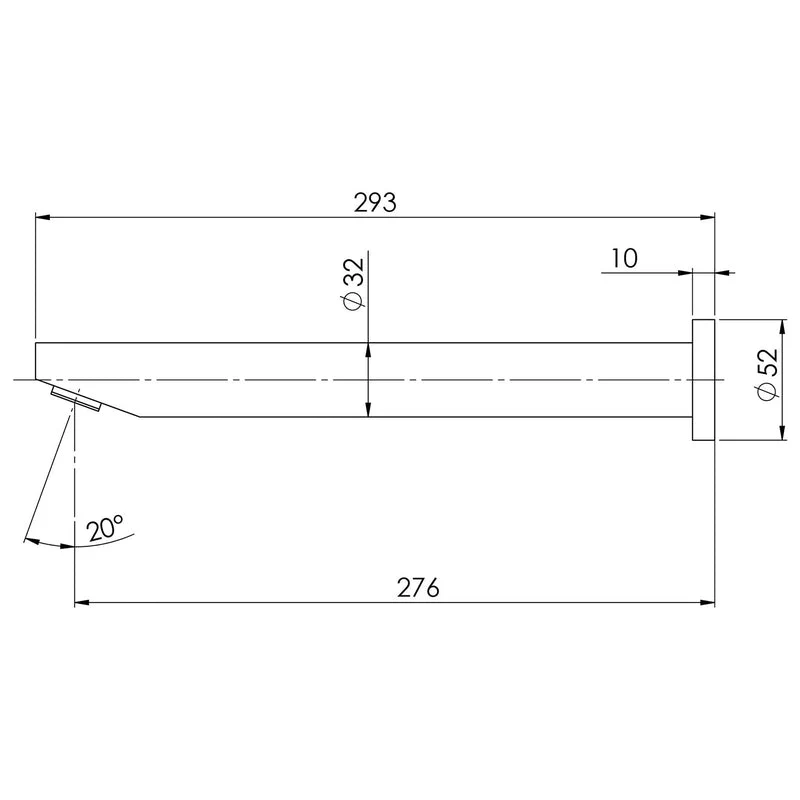 Phoenix Vivid Wall Bath Outlet 32 x 300mm Angled - Brushed Carbon - Image 2