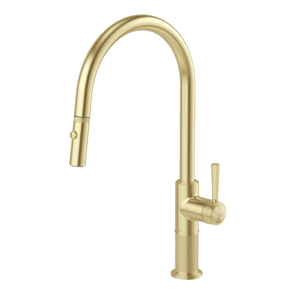 Phoenix Wiltern Pull Out Sink Mixer 230mm - Brushed Gold