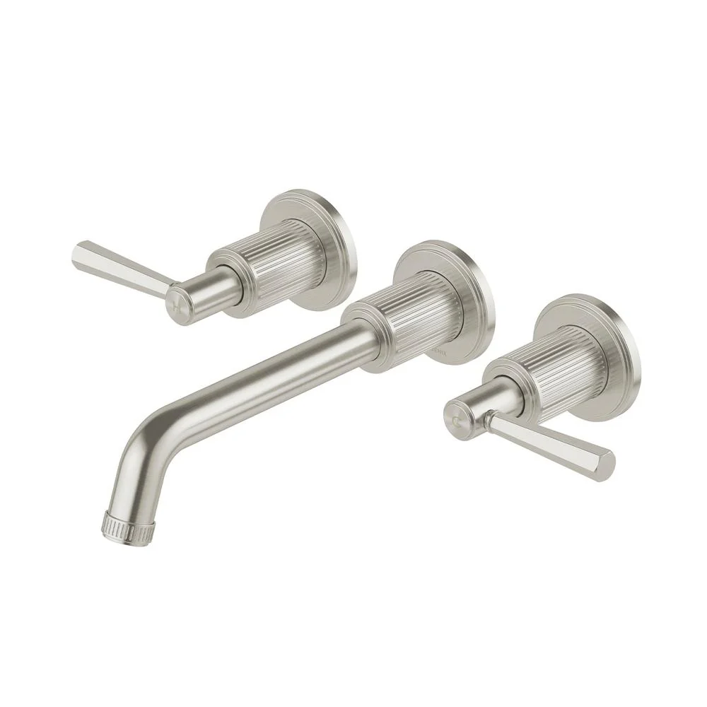 Phoenix Wiltern Wall Basin / Bath Tap Set 190mm - Brushed Nickel