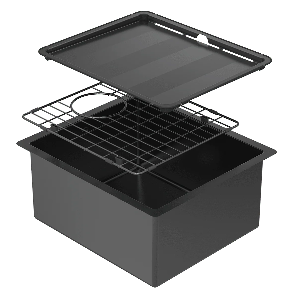 Abey Piazza Square Bowl Sink - Black Pearl