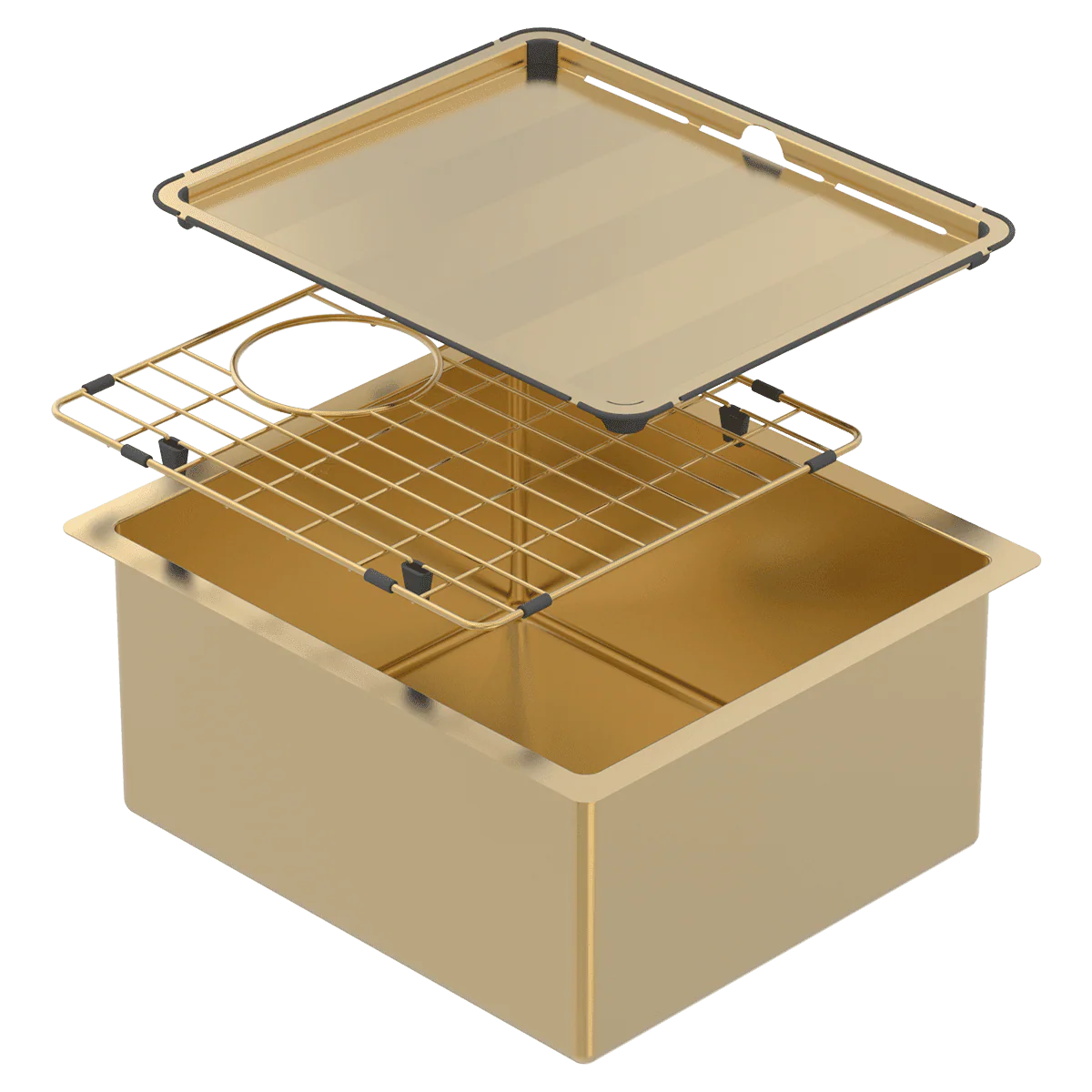 Abey Piazza Square Bowl Sink - Eureka Gold