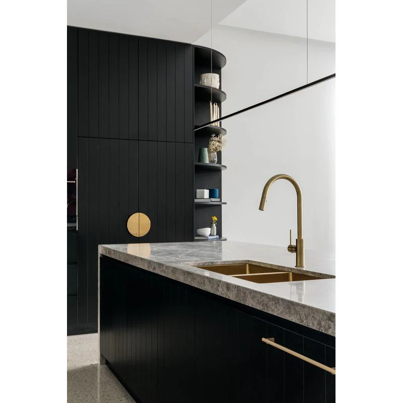 Meir Round Piccola Pull Out Kitchen Sink Mixer Tap - PVD Tiger Bronze - Image 5
