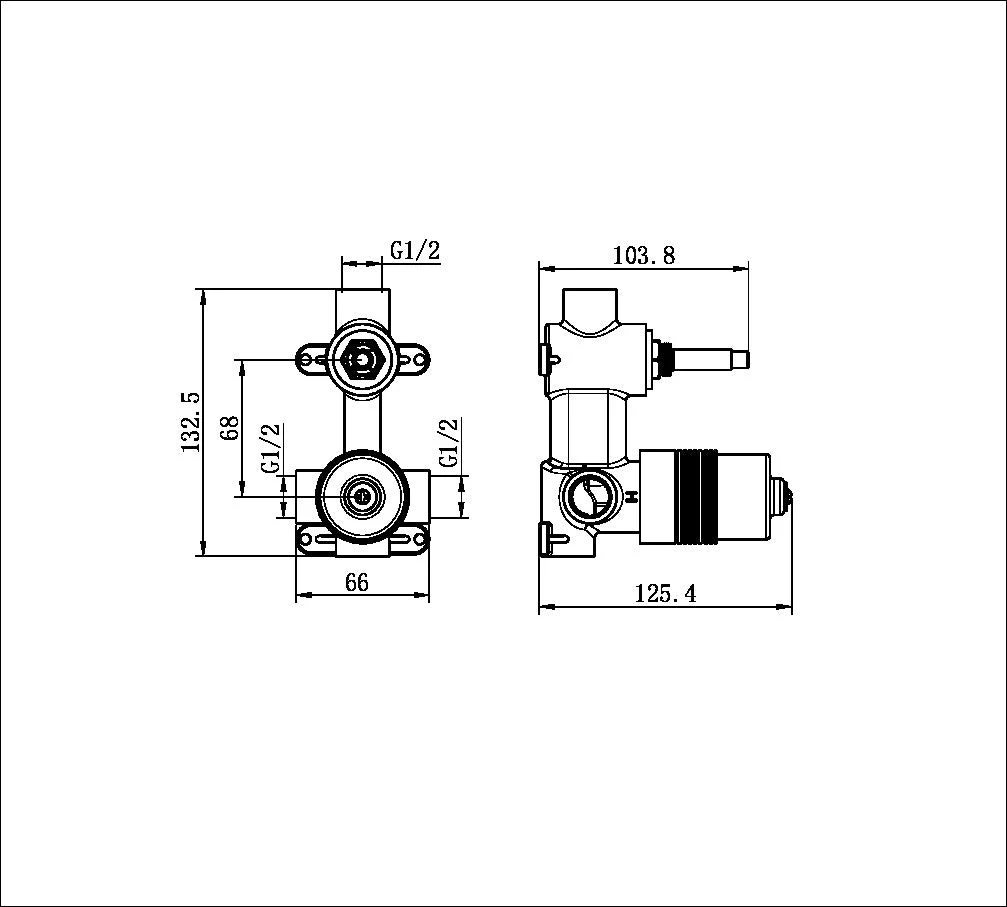 Nero Premium 35mm Universal Shower Mixer With Diverter Body Only - Image 2