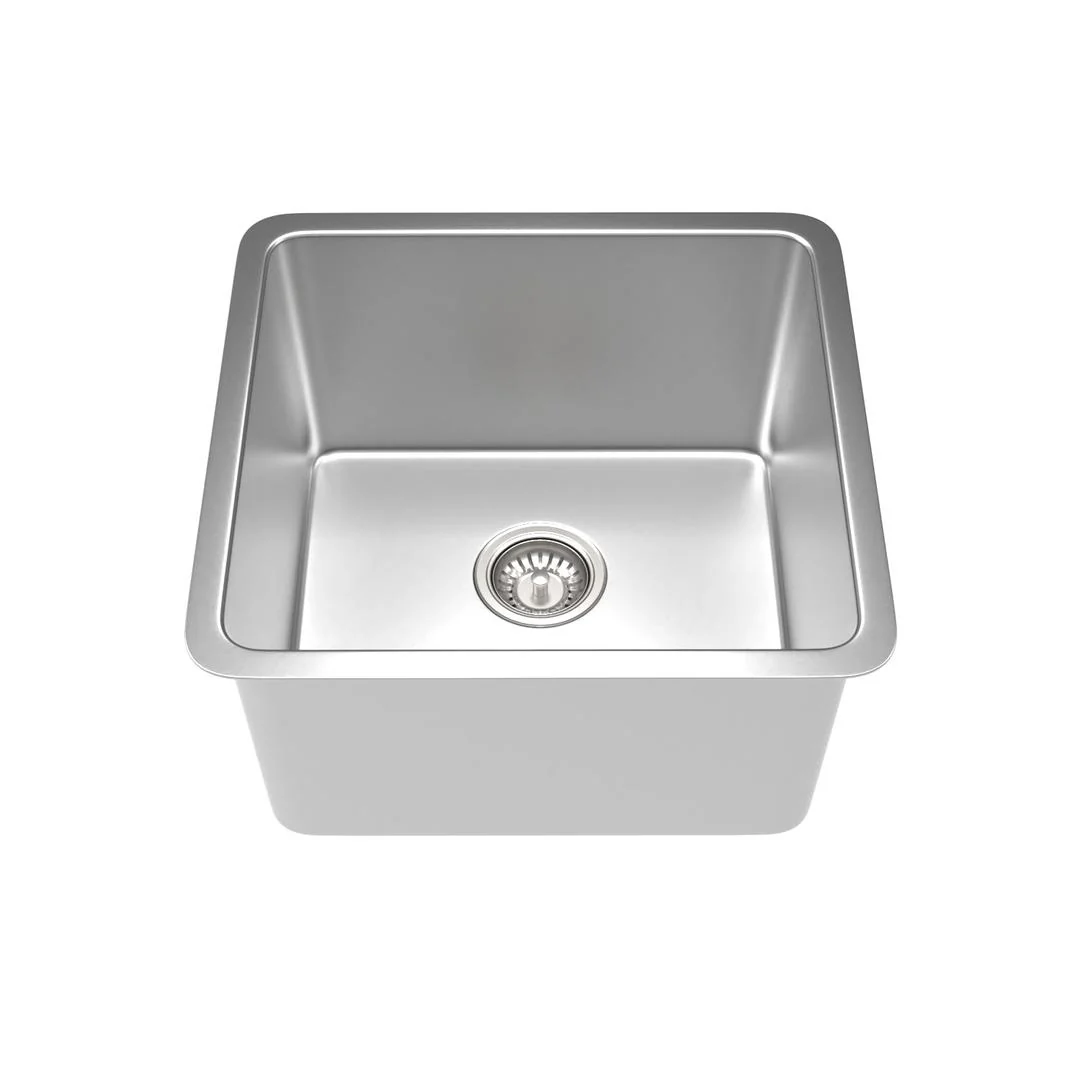 Linsol Quadra 440mm Single Bowl Sink - Brushed Stainless