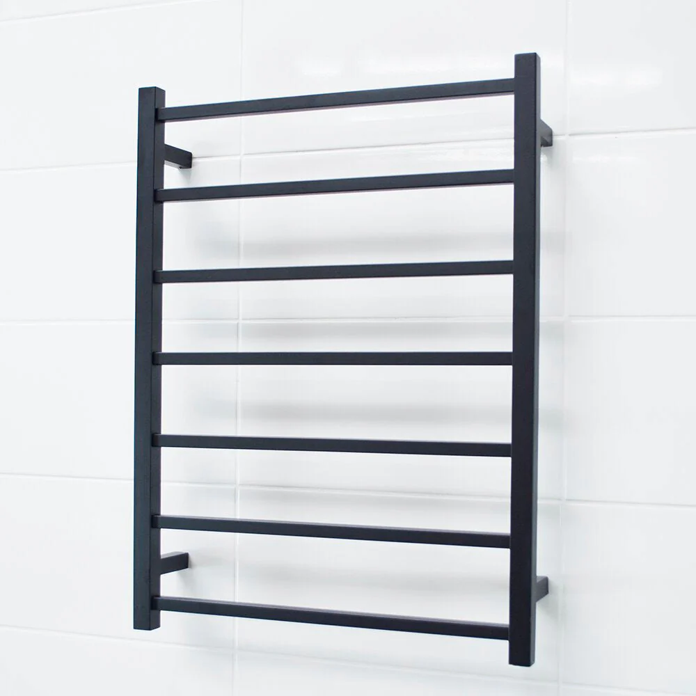 Radiant Heated Square Ladder 600 x 800mm - Matt Black