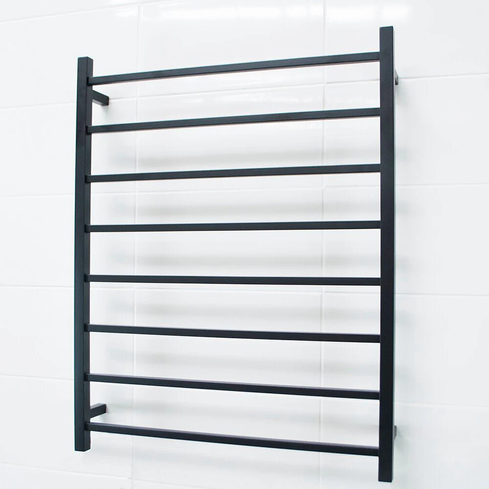 Radiant Heated Square Ladder 800 x 1000mm - Matt Black