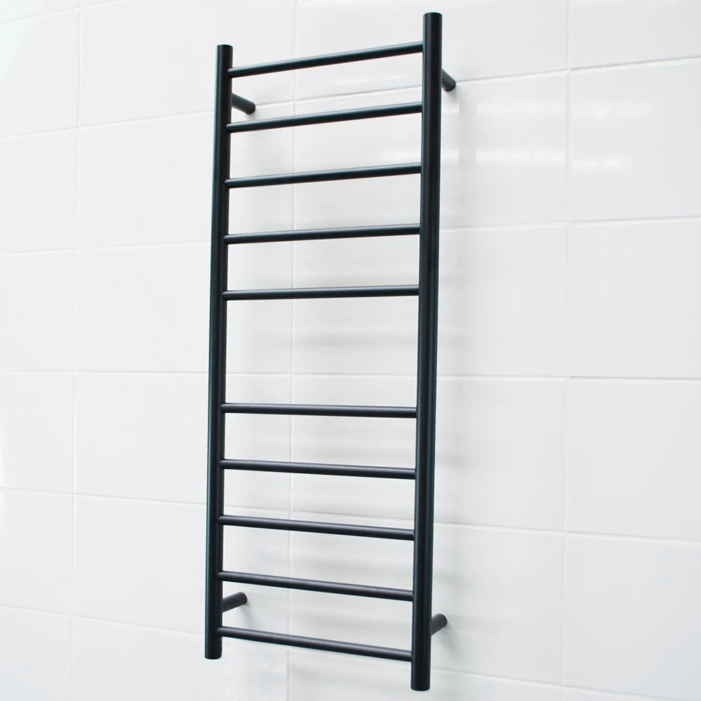Radiant Non-Heated Round Ladder 430 x 1100mm - Matt Black