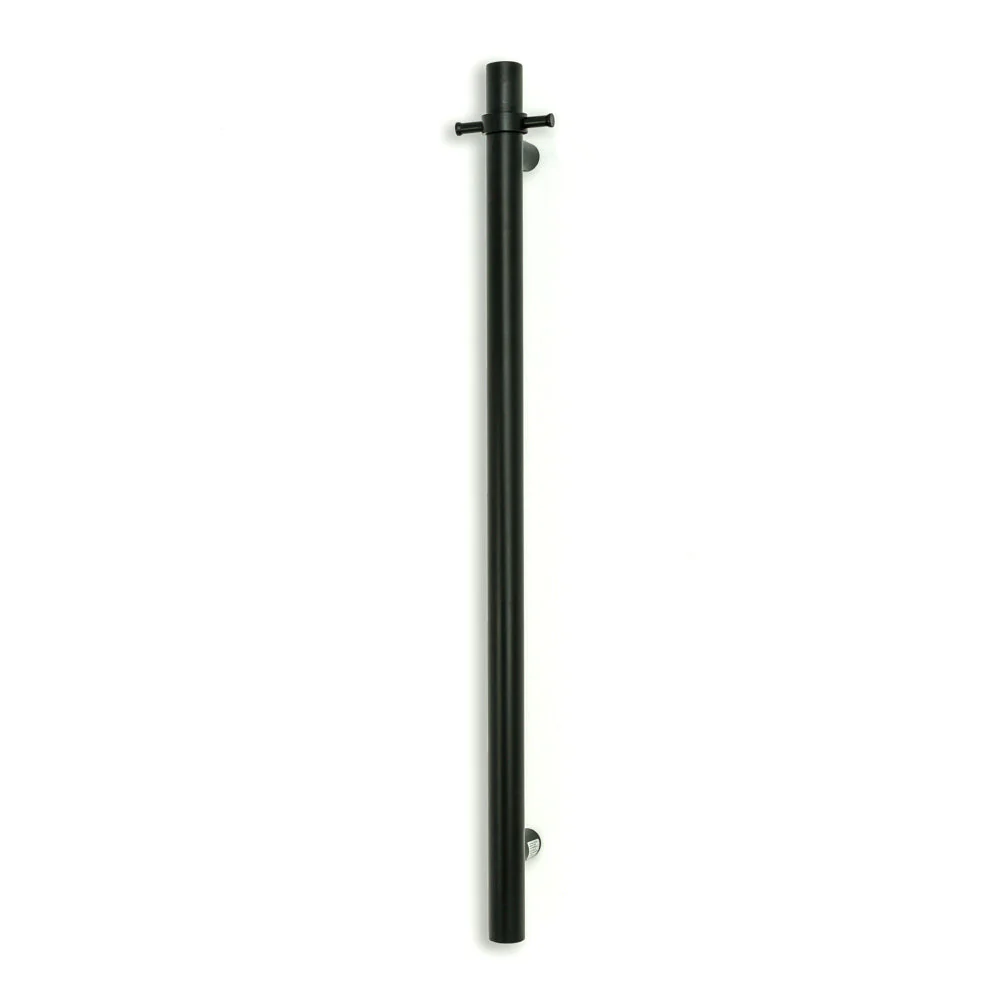 Radiant Vertical Single Towel Rail 40 x 950mm - Matt Black