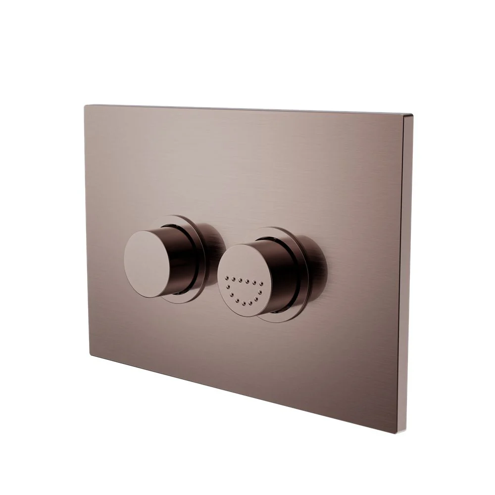 Nero Raised Disabled Care Pneumatic Flush Buttons Plate DDA Compliant - Brushed Bronze