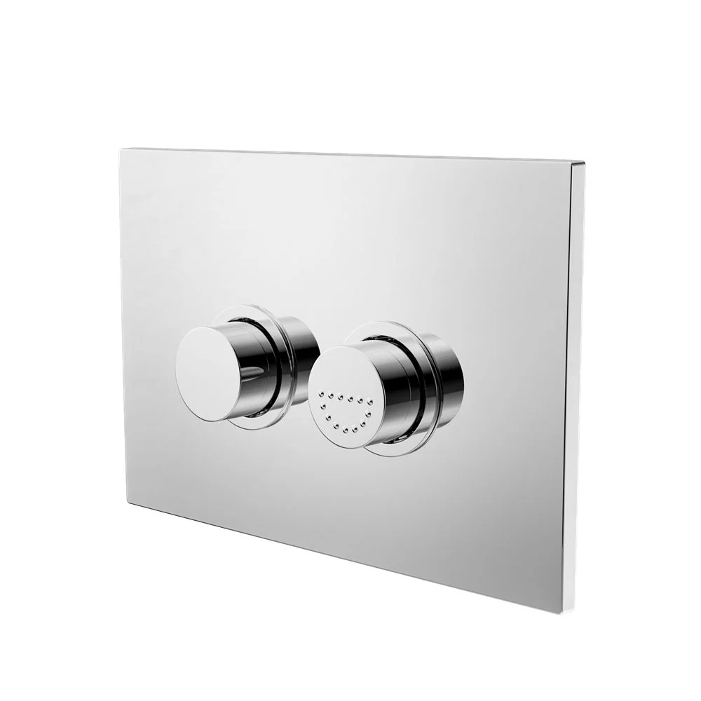 Nero Raised Disabled Care Pneumatic Flush Buttons Plate DDA Compliant - Chrome