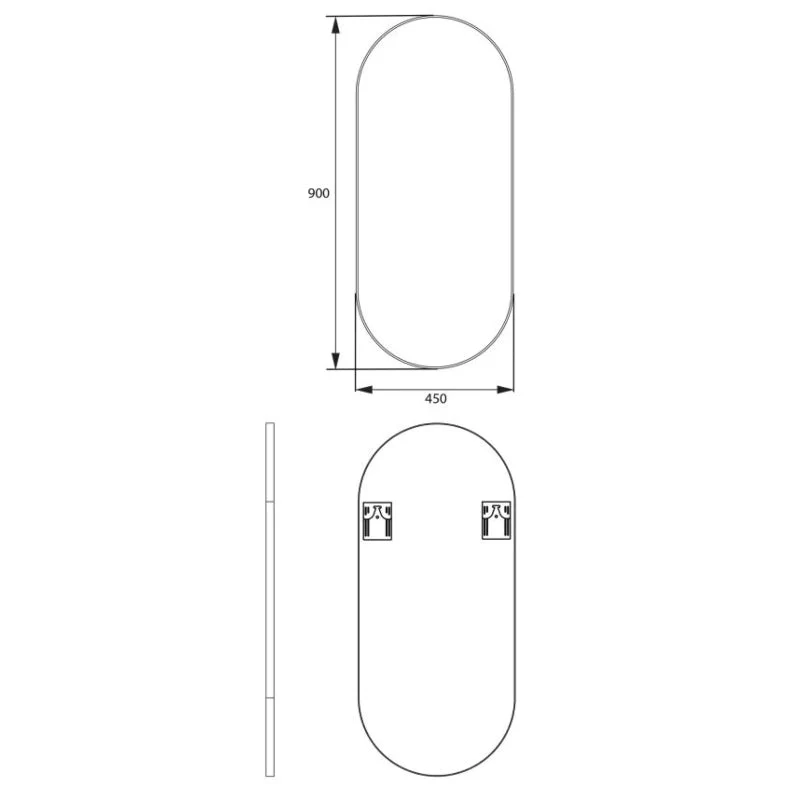 Remer Modern Oblong Mirror 460mm x 910mm - Image 6