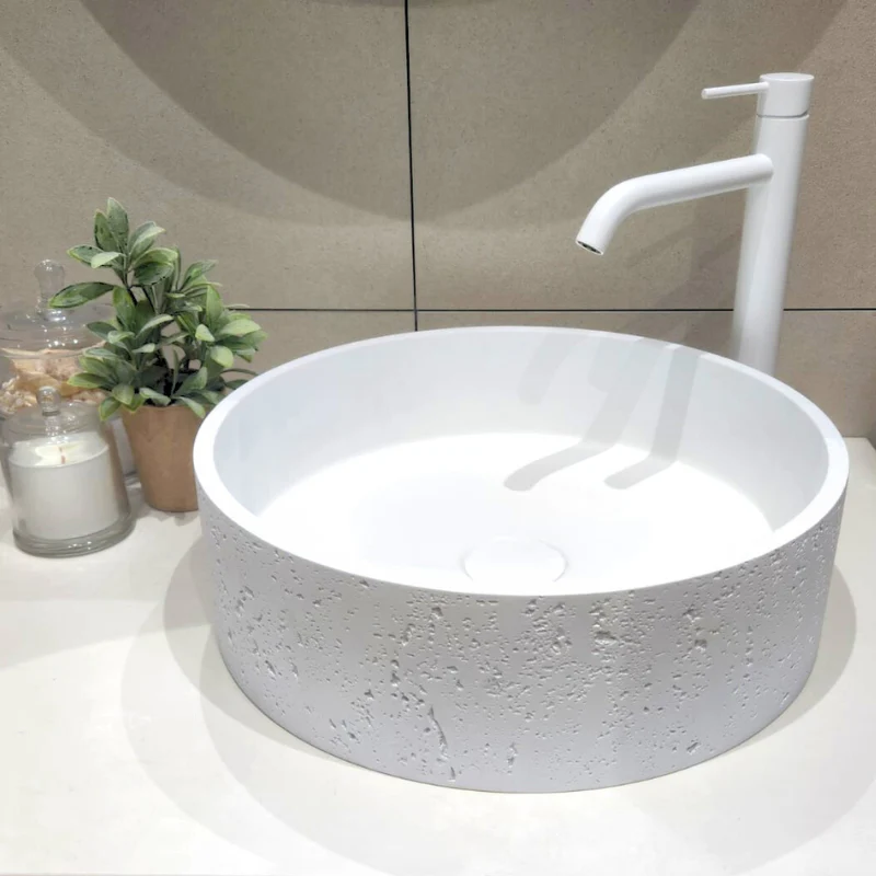 Rocco Concrete Basin - Matte White