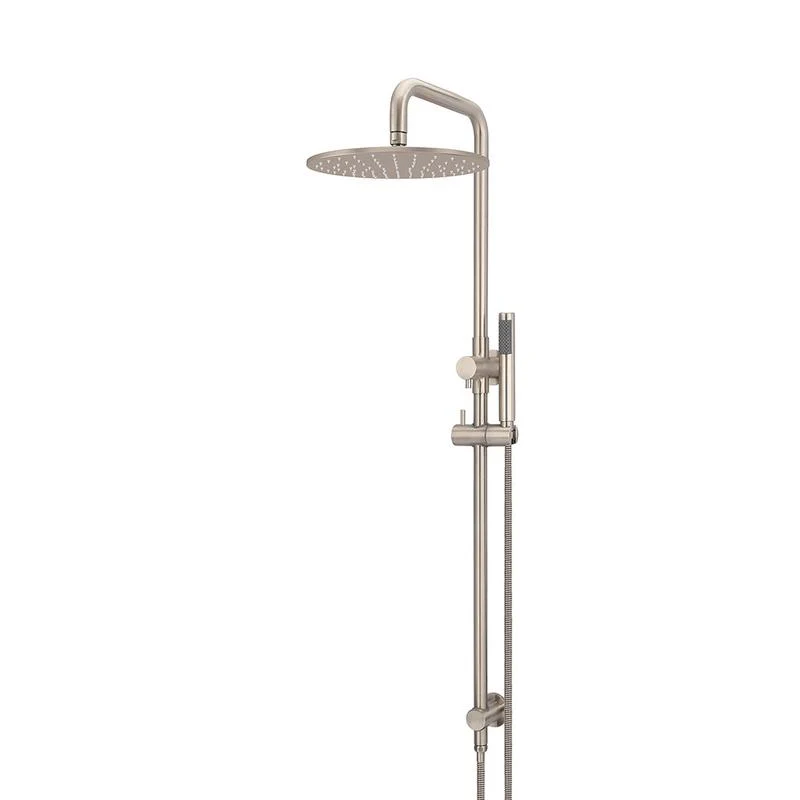 Meir Round Combination / Twin Shower Rail 300mm Rose Single Function Hand Shower - Champagne