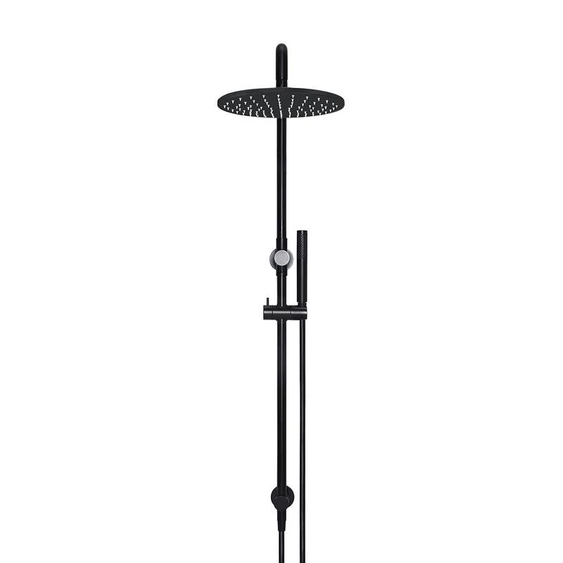 Meir Round Combination / Twin Shower Rail 300mm Rose Single Function Hand Shower - Black Matte - Image 2