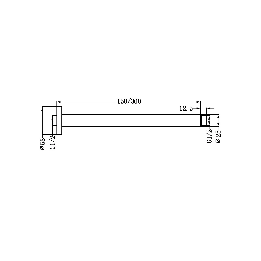 Nero Round Ceiling Arm Length - Brushed Bronze - Image 2