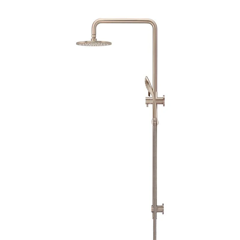 Meir Round Combination / Twin Shower Rail 200mm Rose Three Function Hand Shower - Champagne - Image 2