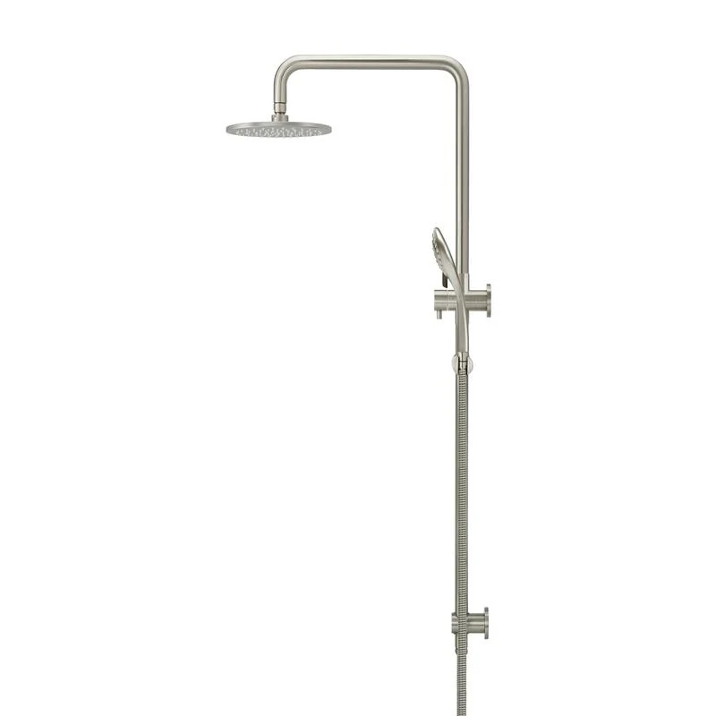 Meir Round Combination / Twin Shower Rail 200mm Rose Three Function Hand Shower - PVD Brushed Nickel - Image 3