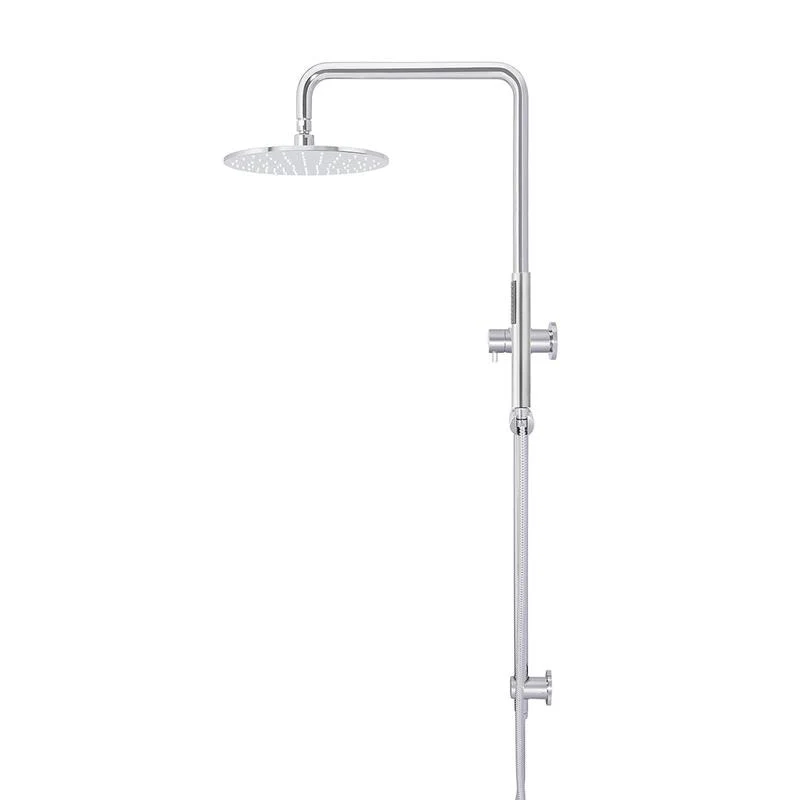 Meir Round Combination / Twin Shower Rail 300mm Rose Single Function Hand Shower - Polished Chrome - Image 3