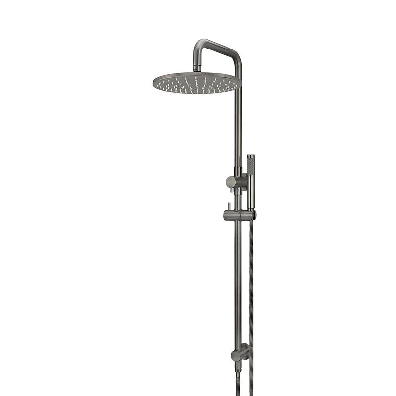Meir Round Combination / Twin Shower Rail 300mm Rose Single Function Hand Shower - Shadow Gun Metal