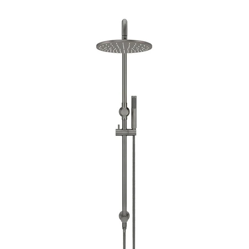 Meir Round Combination / Twin Shower Rail 300mm Rose Single Function Hand Shower - Shadow Gun Metal - Image 2