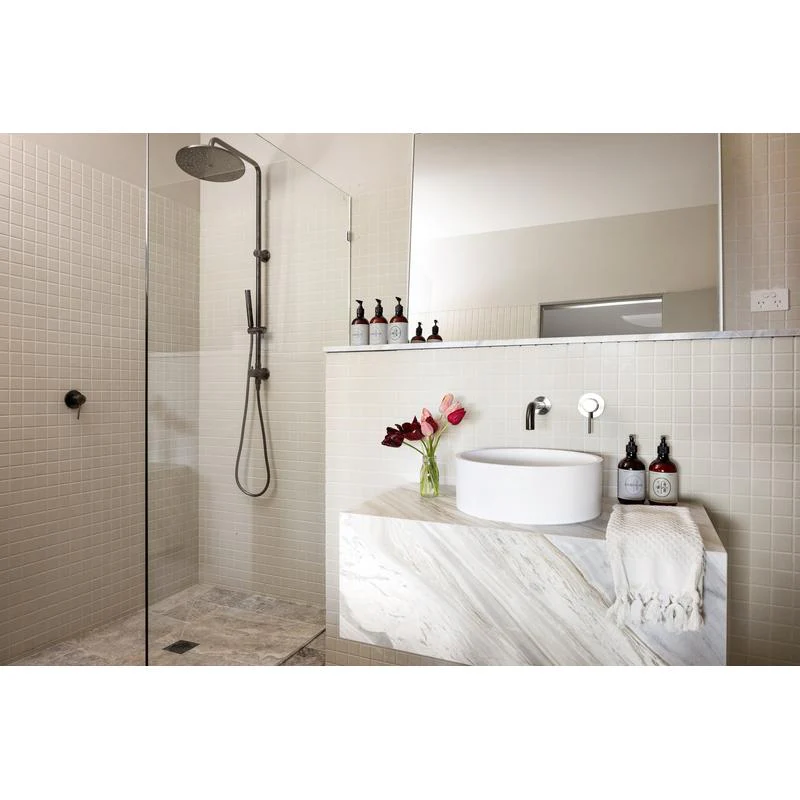 Meir Round Combination / Twin Shower Rail 300mm Rose Single Function Hand Shower - Shadow Gun Metal - Image 5