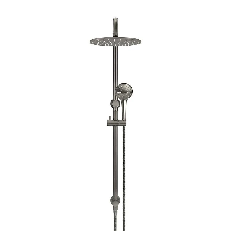 Meir Round Combination / Twin Shower Rail 300mm Rose Three Function Hand Shower - Shadow Gun Metal - Image 2