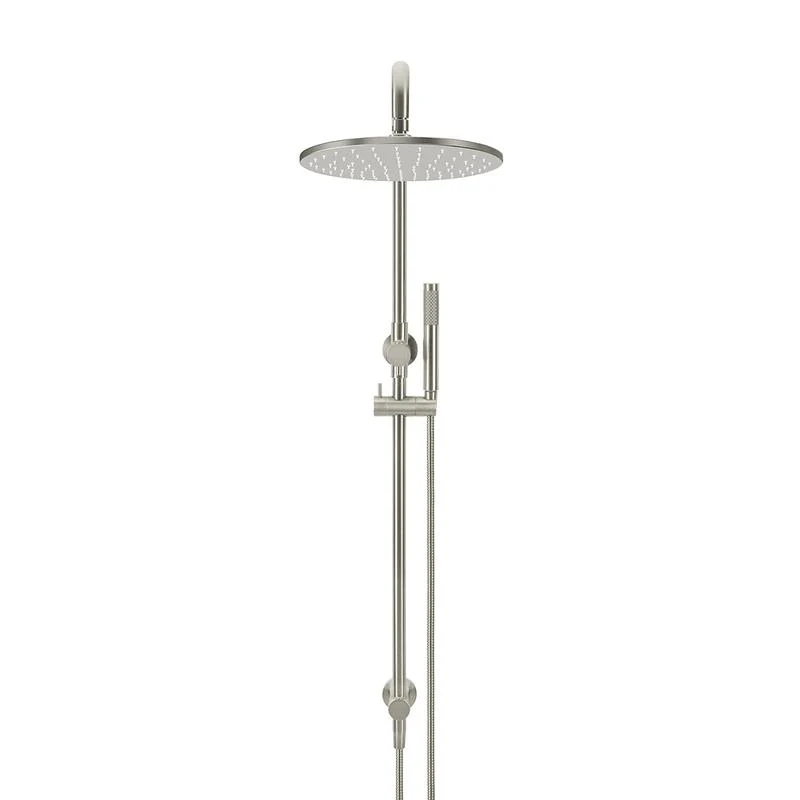Meir Round Combination / Twin Shower Rail 300mm Rose Single Function Hand Shower - PVD Brushed Nickel - Image 2