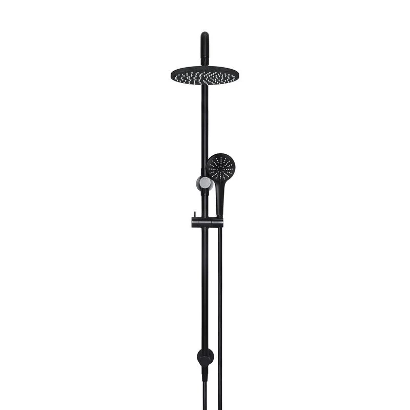 Meir Round Combination / Twin Shower Rail 200mm Rose Three-Function Hand Shower - Black Matte - Image 2