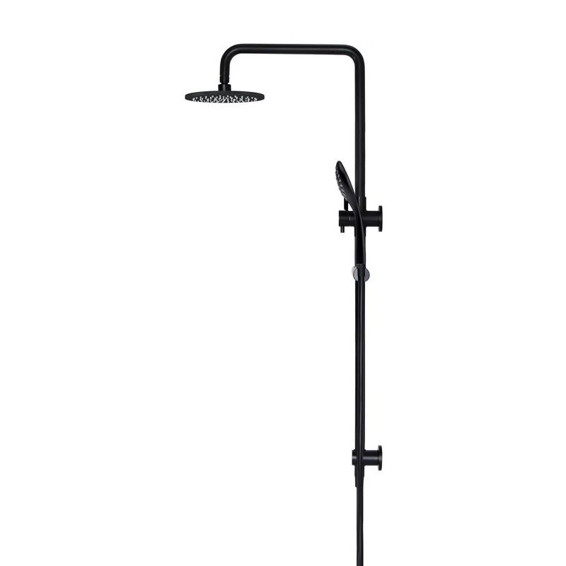 Meir Round Combination / Twin Shower Rail 200mm Rose Three-Function Hand Shower - Black Matte - Image 3