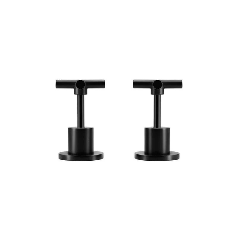 Meir Round Cross Handle Jumper Valve Wall Top Assemblies - Black Matte - Image 4
