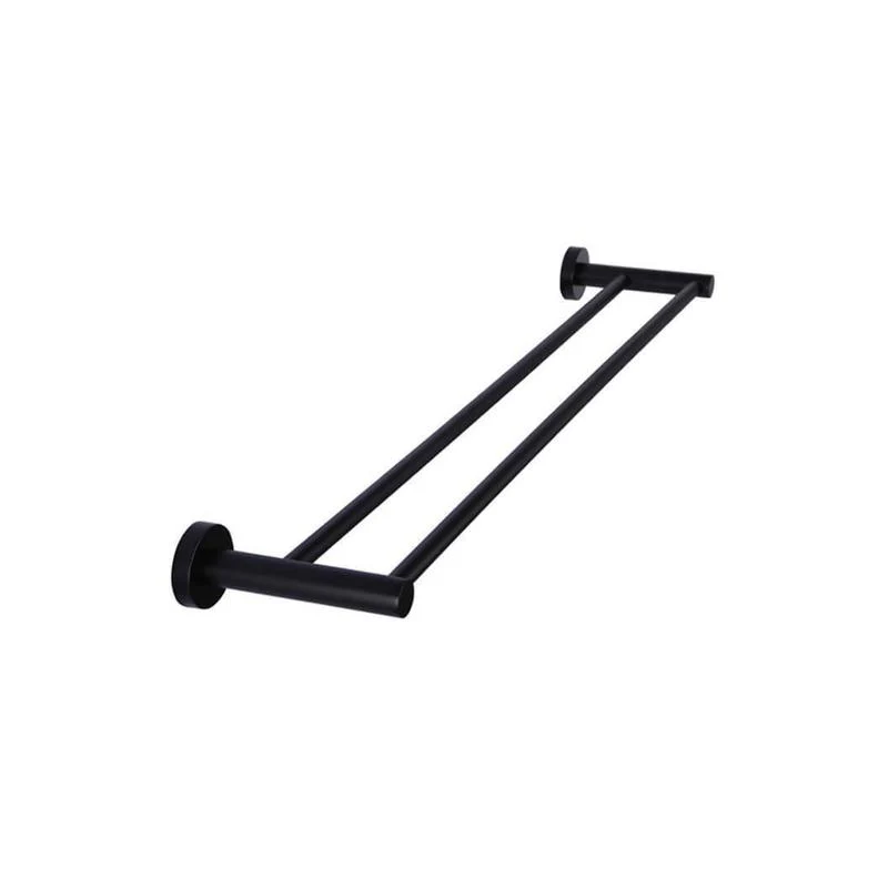 Meir Round Double Towel Rail 600mm - Black Matte