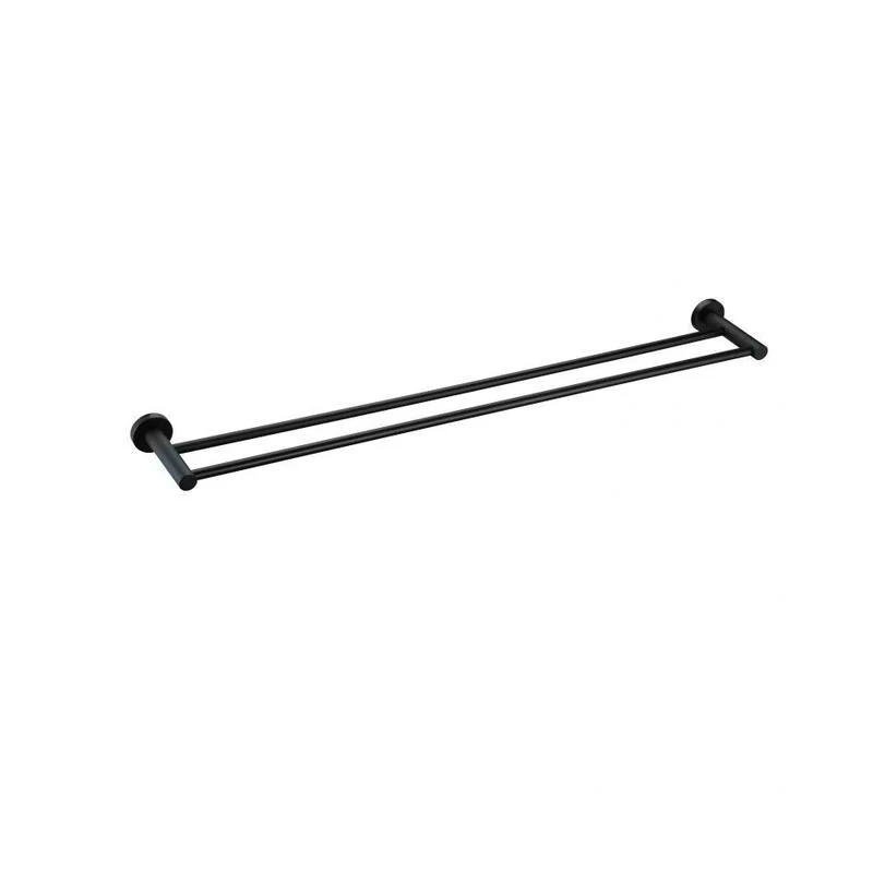 Meir Round Double Towel Rail 600mm - Black Matte - Image 3