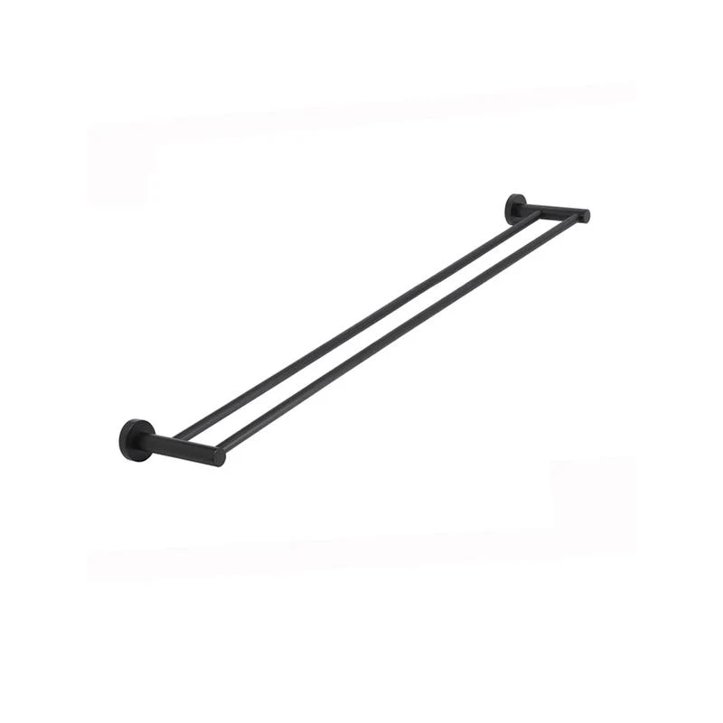 Meir Round Double Towel Rail 900mm - Black Matte