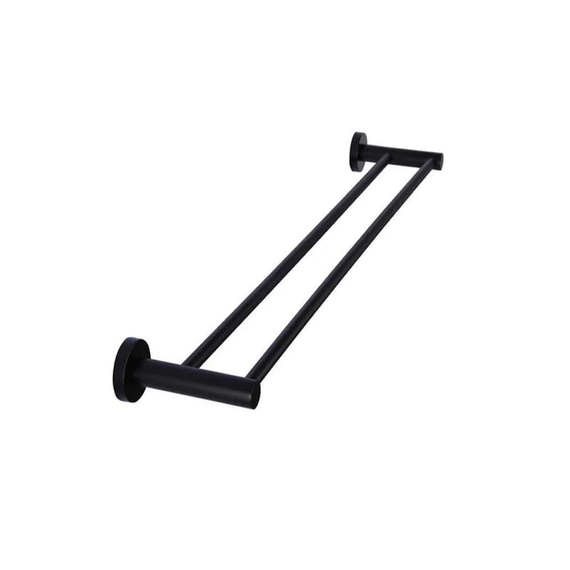 Meir Round Double Towel Rail 900mm - Black Matte - Image 3