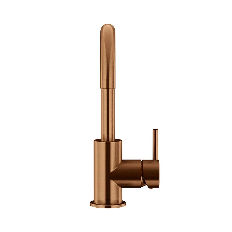 Meir Round Gooseneck Basin Mixer Tap with Cold Start - Lustre Bronze - Image 3