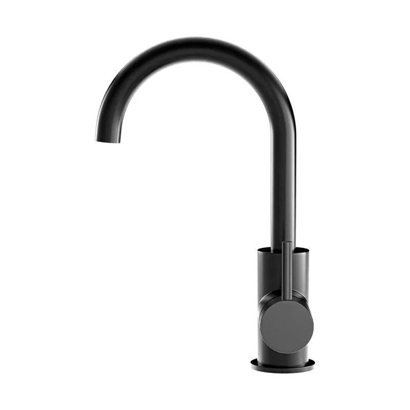 Meir Round Gooseneck Basin Mixer Tap with Cold Start - Black Matte - Image 2