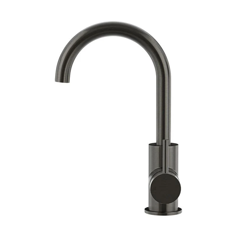 Meir Round Gooseneck Basin Mixer Tap with Cold Start - Shadow Gun Metal - Image 2