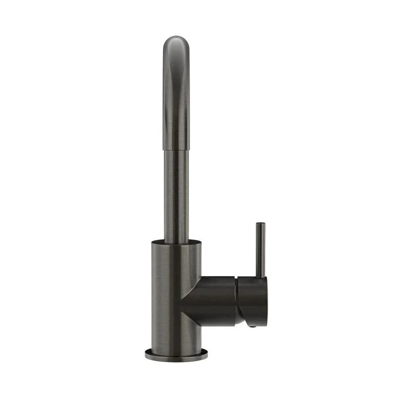 Meir Round Gooseneck Basin Mixer Tap with Cold Start - Shadow Gun Metal - Image 3