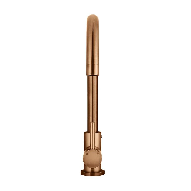 Meir Round Gooseneck Kitchen Sink Mixer Tap - Lustre Bronze - Image 3
