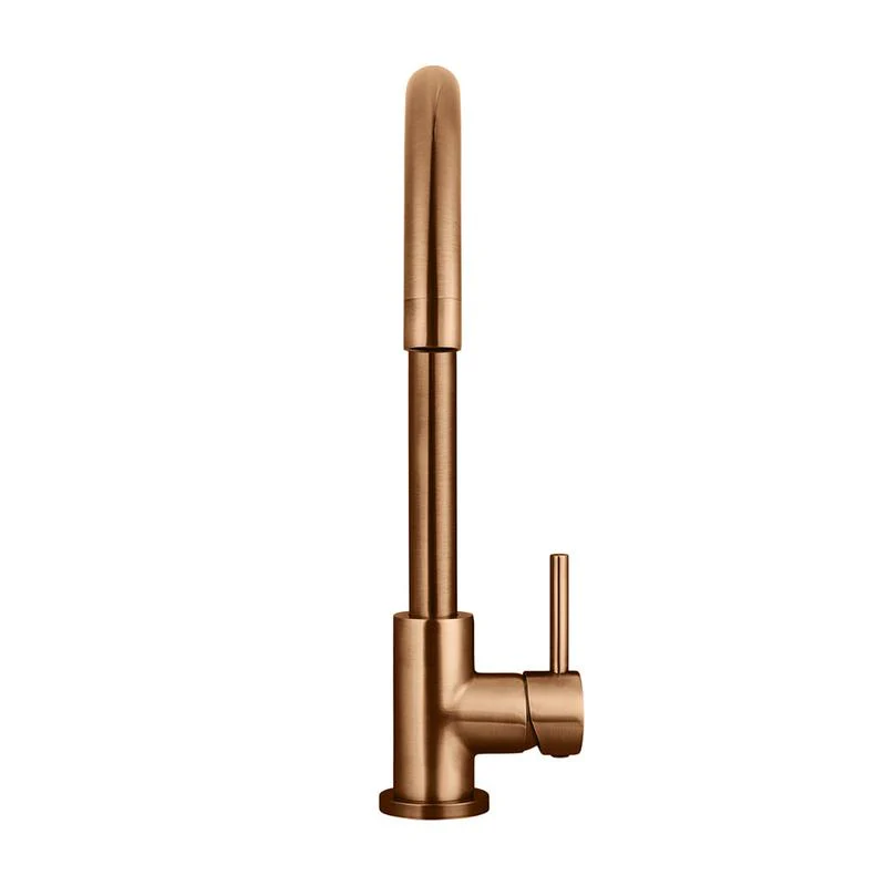 Meir Round Gooseneck Kitchen Sink Mixer Tap - Lustre Bronze - Image 4