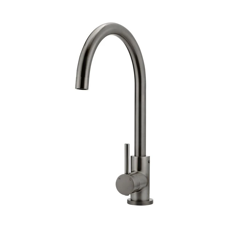 Meir Round Gooseneck Kitchen Sink Mixer Tap - Shadow Gun Metal
