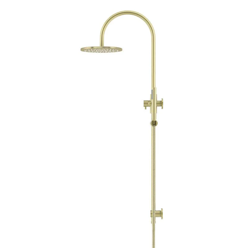 Meir Round Gooseneck Shower Set with 200mm Rose Single-Function Hand Shower - PVD Tiger Bronze - Image 3