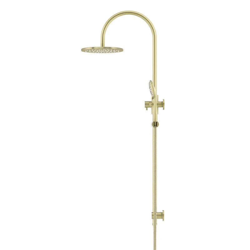 Meir Round Gooseneck Shower Set with 200mm Rose Three-Function Hand Shower - PVD Tiger Bronze - Image 3