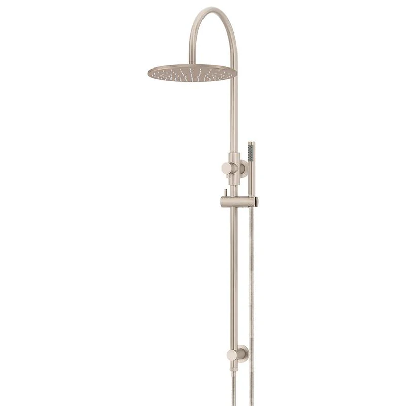 Meir Round Gooseneck Shower Set with 300mm Rose Single-Function Hand Shower - Champagne
