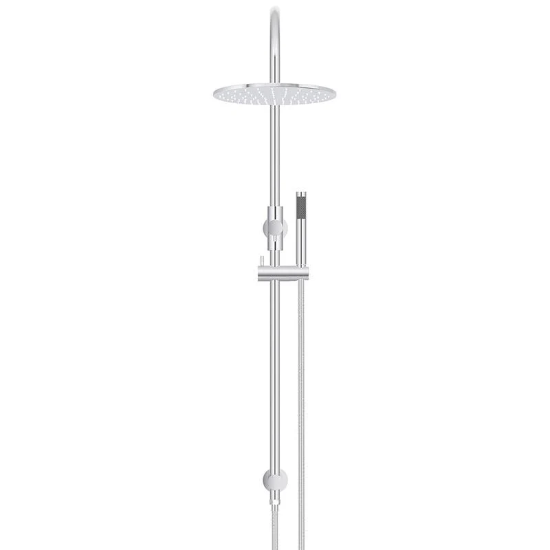 Meir Round Gooseneck Shower Set with 300mm Rose Single-Function Hand Shower - Polished Chrome - Image 2