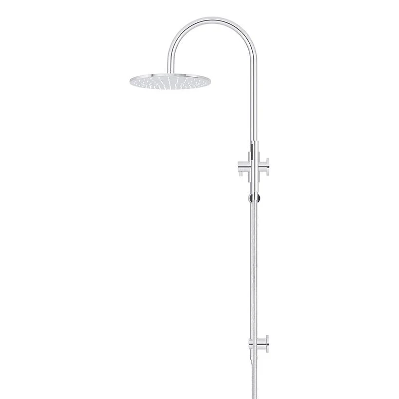 Meir Round Gooseneck Shower Set with 300mm Rose Single-Function Hand Shower - Polished Chrome - Image 3