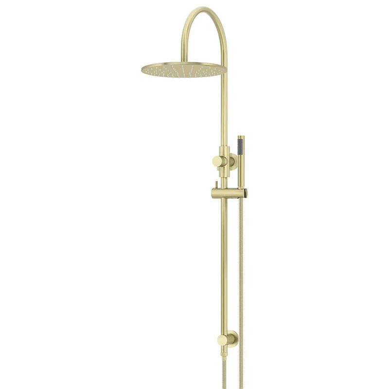 Meir Round Gooseneck Shower Set with 300mm Rose Single-Function Hand Shower - PVD Tiger Bronze