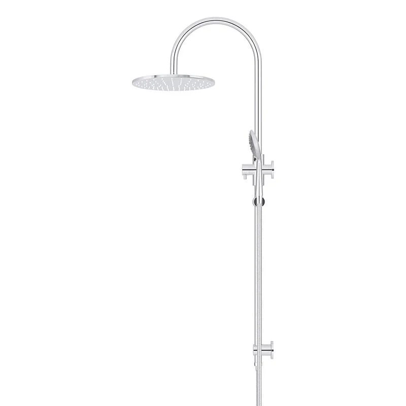 Meir Round Gooseneck Shower Set with 300mm Rose Three-Function Hand Shower - Polished Chrome - Image 3