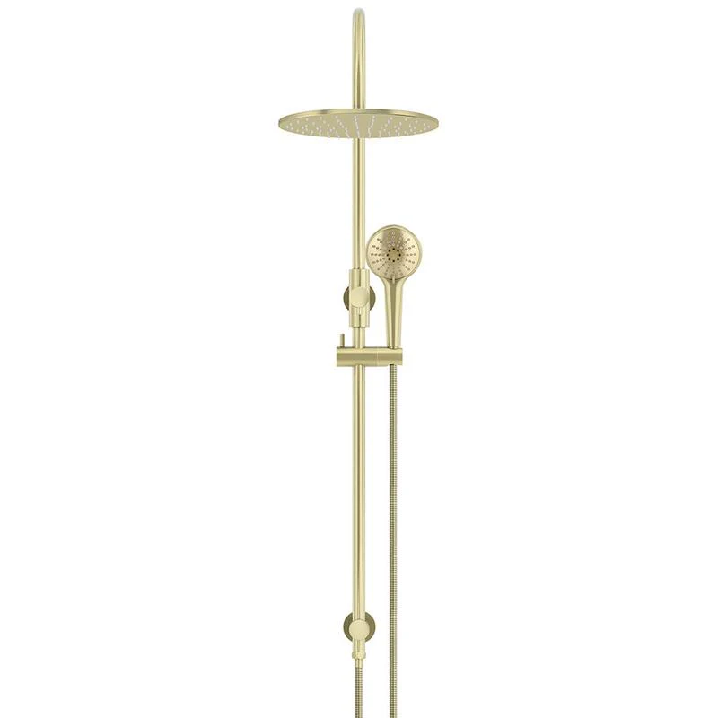 Meir Round Gooseneck Shower Set with 300mm Rose Three-Function Hand Shower - PVD Tiger Bronze - Image 2